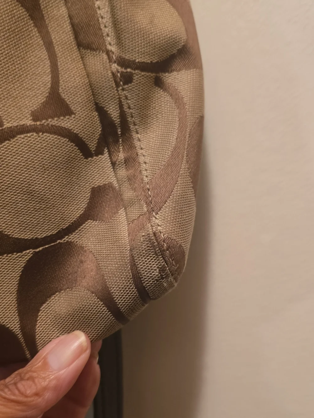 Coach Signature Canvas Shoulder Bag in Brown and Tan